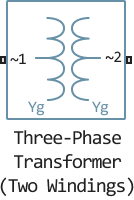 three phase transformer (two windings)