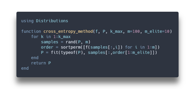 cross entropy method