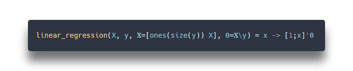 linear regression one liner