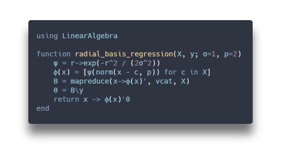 radial basis regression