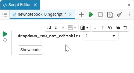 dropdown raw not editable en