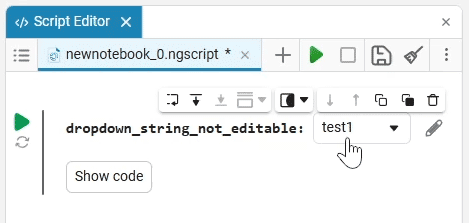 dropdown string not editable en