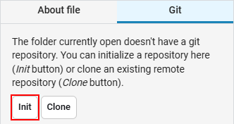 file browser git init en