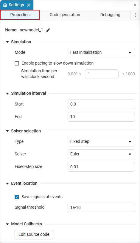 settings first en