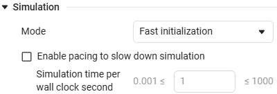 settings speed simulation 1 en