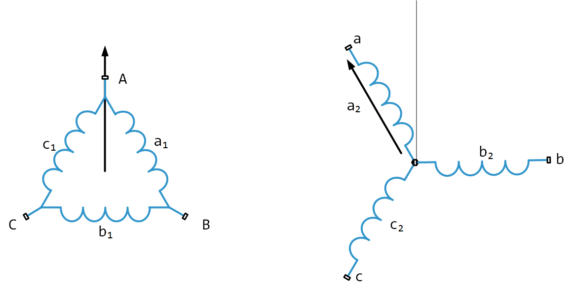 three phase transformer (two windings) 3