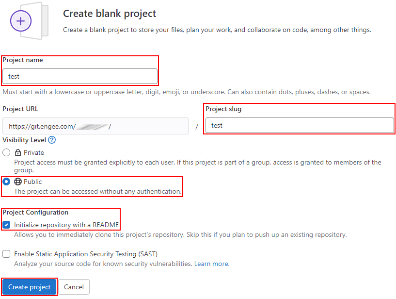 gitlab blank project