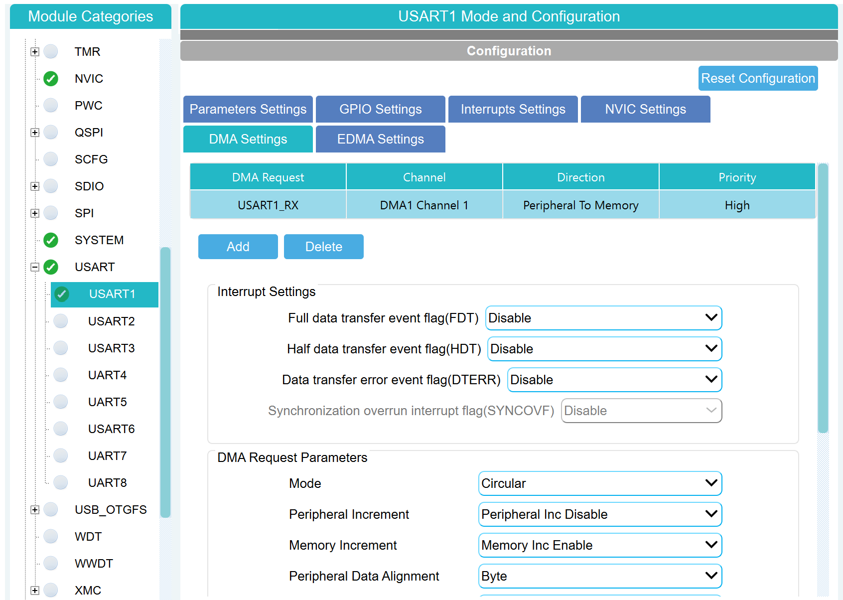 dma usart rx circular