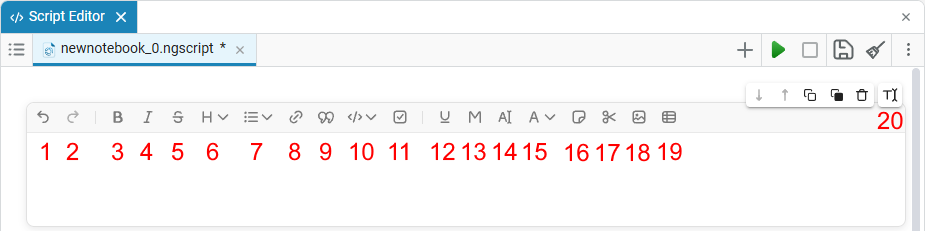 text interface script en